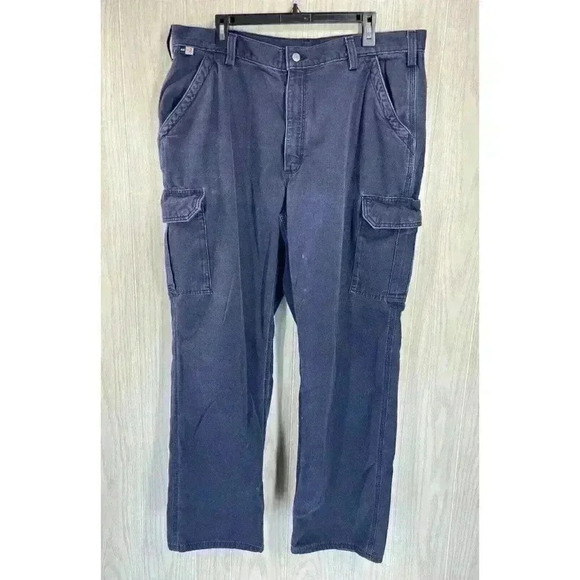 Carhartt Pants Mens 40x34 Fits 38x30 Flame Resistant Cargo Distressed FRB240 - Picture 2 of 8
